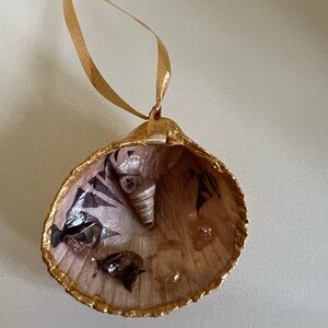 Hand Crafted Christmas Shell Ornament